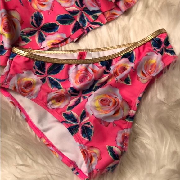 BETSEY JOHNSON GIRL’S 2PC SWIM PINK - Picture 2 of 6
